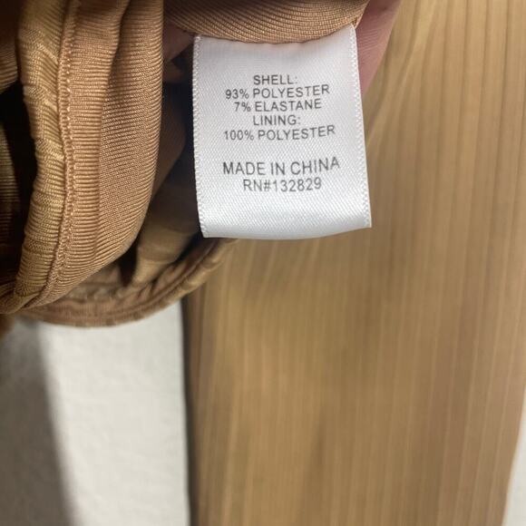 Camila Coelho XL Faux Wrap Crop Top Blouse Nude Long Sleeves Stretch Ester - Picture 7 of 8